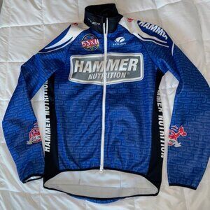 Voler Hammer Nutrition Cycling Jersey Men’s XL Blue White Full Zip Made in USA